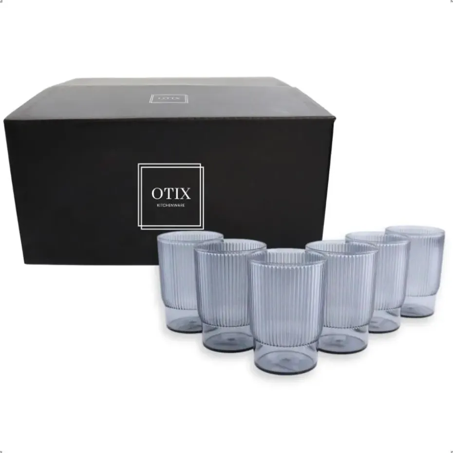 OTIX Kunststof Drinkglazen Herbruikbaar Set van 6 Waterglas Klein 350ml Trans...