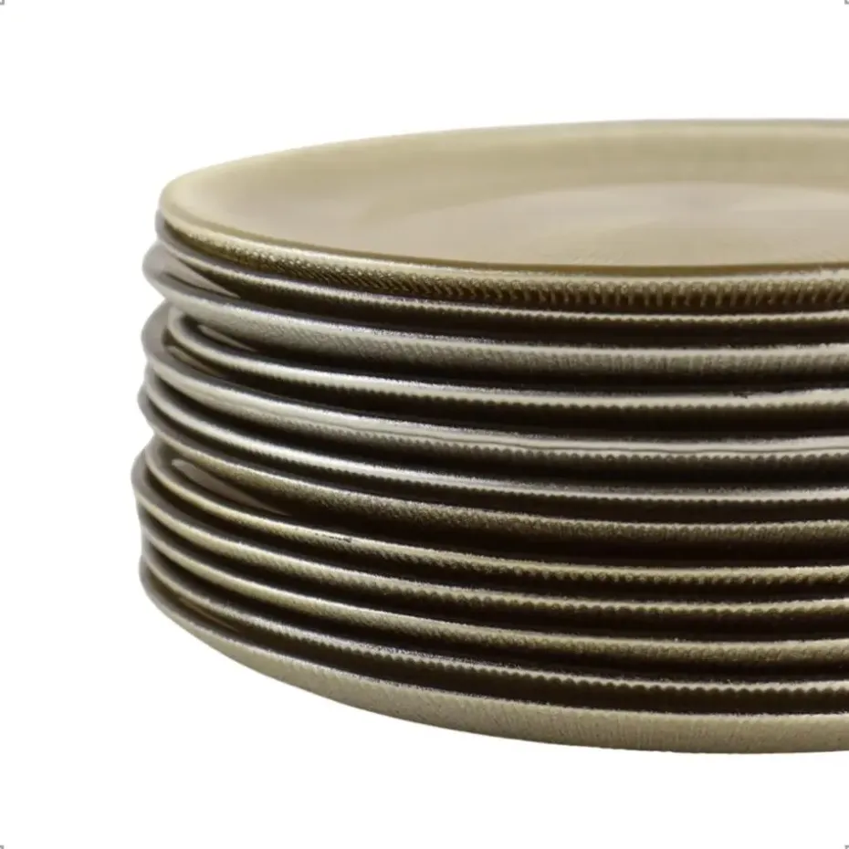 OTIX Ontbijtborden 12 Persoons Goud Glitter Dessertborden 21cm Glas