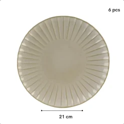 OTIX Ontbijtbordenset 6 Persoons Desertbord 21cm Wit Keramiek SOLIS