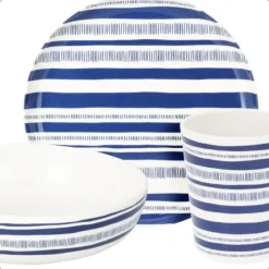 OTIX Serviessets 12 Delig STRIPES - BLUE