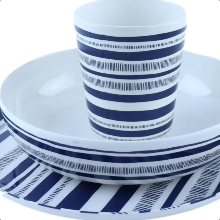 OTIX Serviessets 12 Delig STRIPES - BLUE