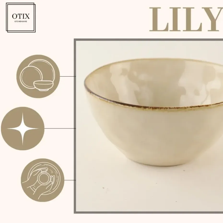 OTIX Soepkommen 6 Persoons Beige 620ml Keramiek