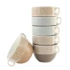OTIX Soepkommen met Oor Set van 6 Stuks Soeptassen 500 ml Diverse kleuren