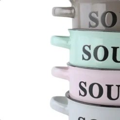 OTIX Soepkommen met Oor Set van 8 Schaaltjes 500ml Diverse Kleuren
