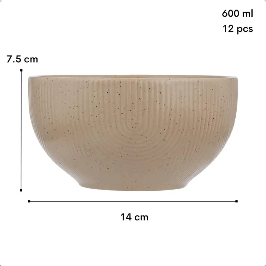 OTIX Soepkommen Zonder Oor Set van 12 Schaaltjes 600ml Caramel TEAK