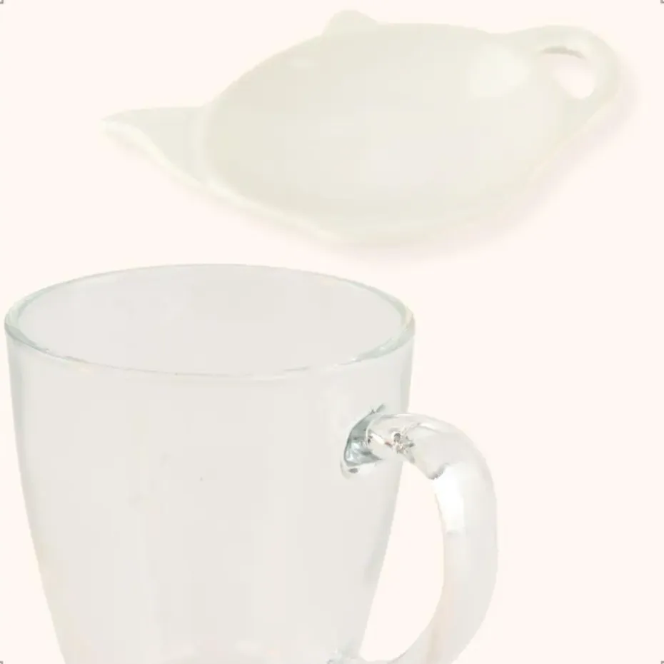 OTIX Theeglazen 6 stuks met 4 Theezakjeshouders Porcelein 350 ml Glas