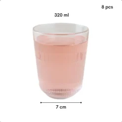 OTIX Theemok Drinkglazen Koffiemok Limonade glazen 320ml Set van 8