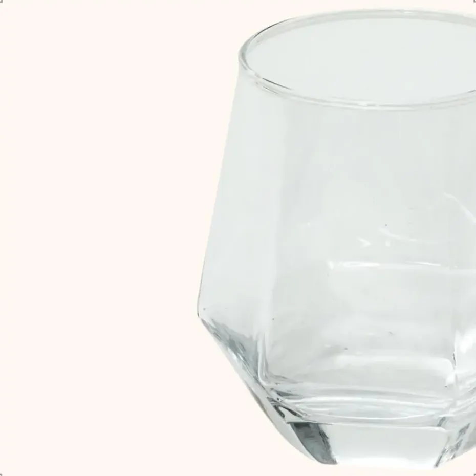 OTIX Waterglazen Set van 12 300ml Diamant vorm Transparant Glas