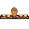 Out of the blue Boeddha hoofd - met waxinelichthouders - 41 cm