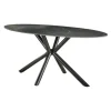 Ovale eettafel zwart Sophie industrieel 180x90 cm - Keramiek - Zwart