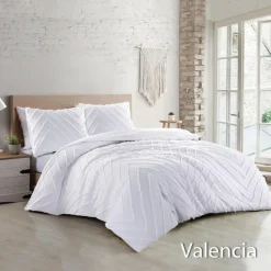 Papillon Valencia Dekbedovertrek - Lits-jumeaux - 240x200/220 cm - Wit