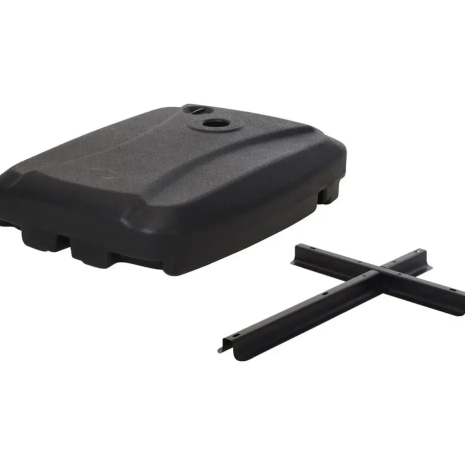 Parasolvoet kruisvoet - vierkant - antraciet grijs - 60 liter