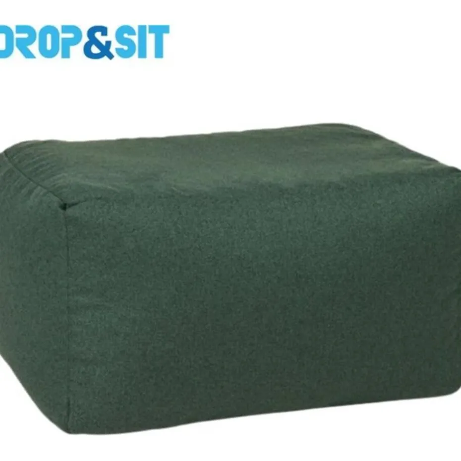 Parya - Poef Duurzaam - 100% Gerecyclede Petflessen - Groen - 55x75x45cm