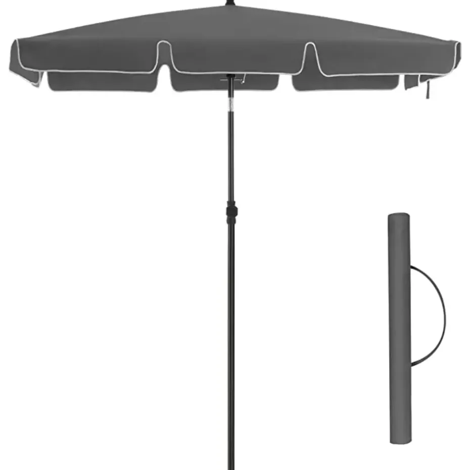Parya Garden - rechthoekige parasol - Grijs - met Tas
