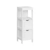 Parya Home - Badkamerkast - Medicijnkast - 2 Lades - 1 Open vlak - Hout - Wit