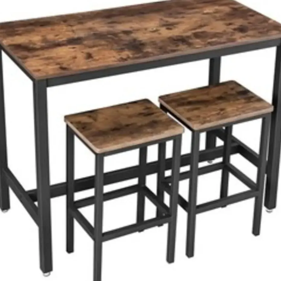 Parya home - Bartafel Set - 120x60x90 - Donkerbruin