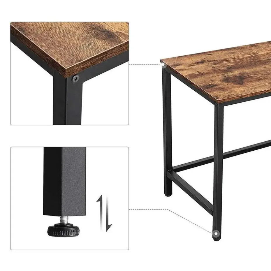 Parya Home - Hoekbureau - 138 x 50 x 75 cm - Metaal - Bruin