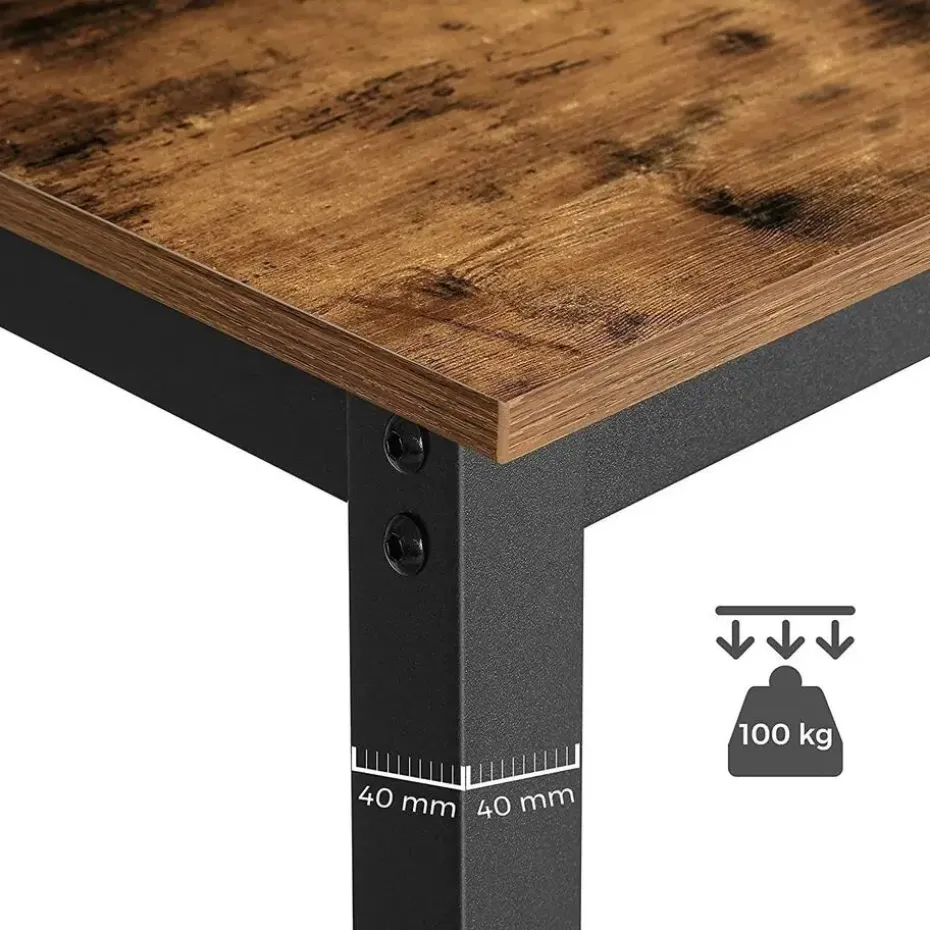 Parya Home - Stabiele Bartafel - Metaal/Spaanplaat - Bruin/Zwart