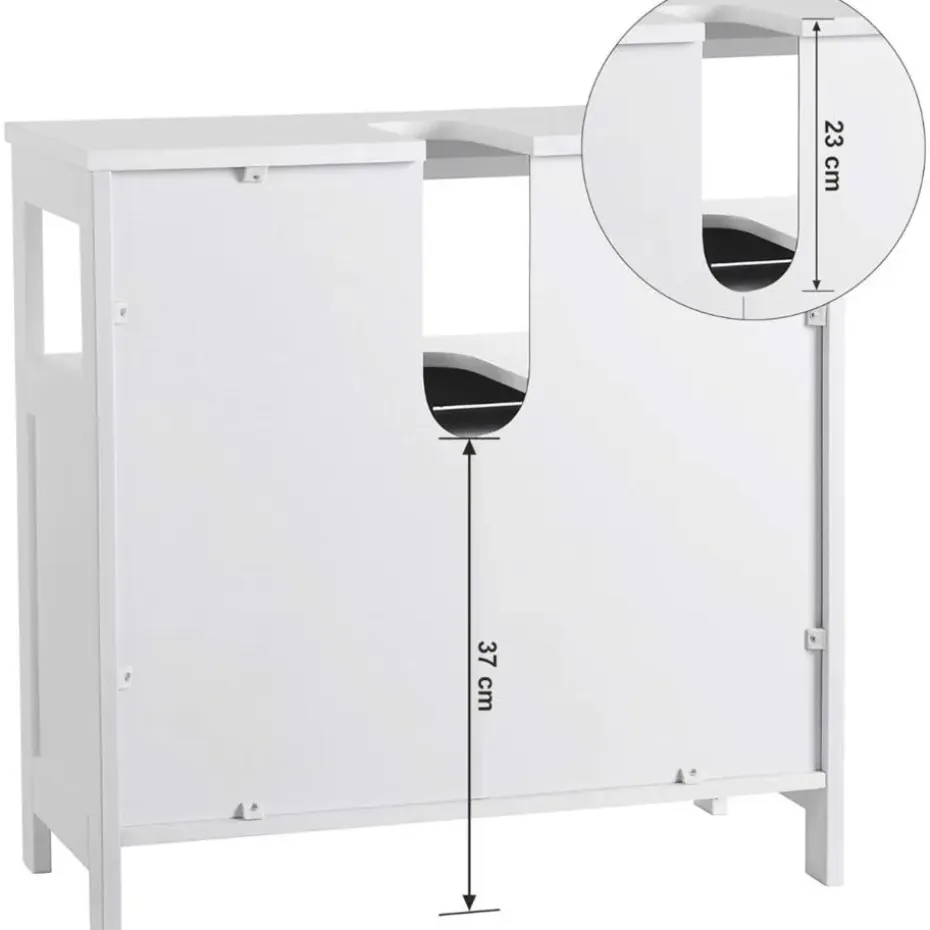 Parya Home - Wastafelonderkast -Badkamerkast - 2 Deuren - Wit