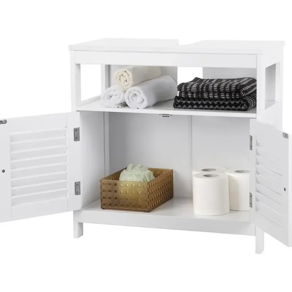 Parya Home - Wastafelonderkast -Badkamerkast - 2 Deuren - Wit