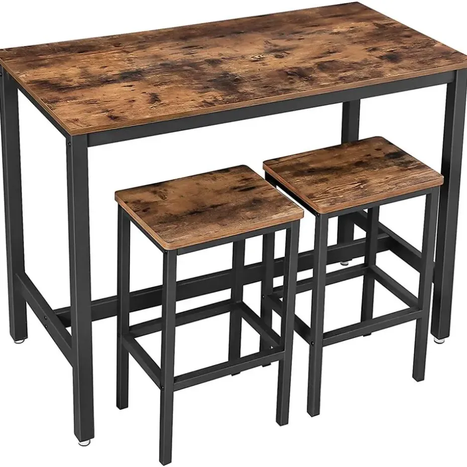 Parya Home Bartafel Set - Bartafel incl. twee barstoelen - Industrieel - Vintage