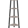 Parya Home hoekplank - 4 planken - industrieel - grijs-zwart