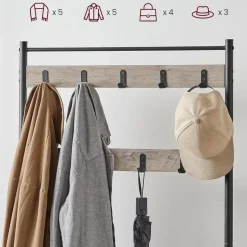 Parya Home 3-in-1 Kapstok met Schoenenrek – Entreekast met bankje