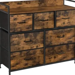 Parya Home Industriėle Commode – Opbergkast met 7 mdf laden en metalen frame