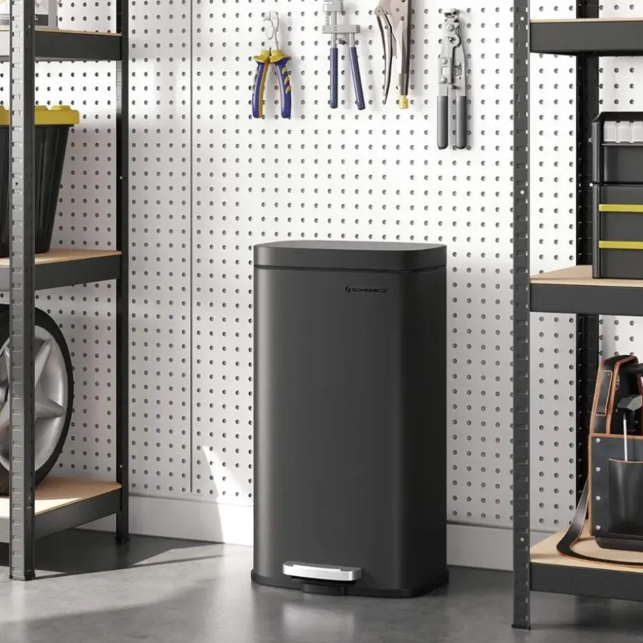 Parya Home Prullenbak voor keuken met pedaal en softclose, zwart