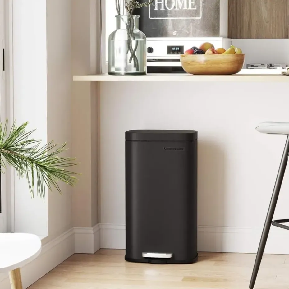 Parya Home Prullenbak voor keuken met pedaal en softclose, zwart