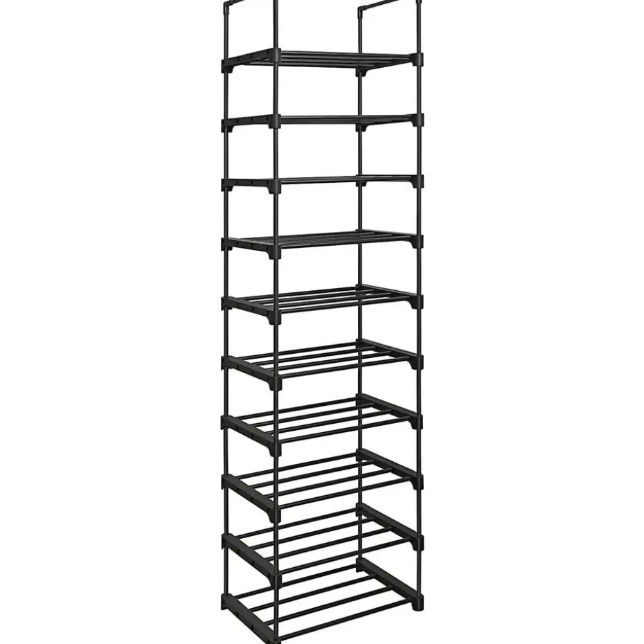 Parya Home schoenenrek - 10 planken - metaal - zwart