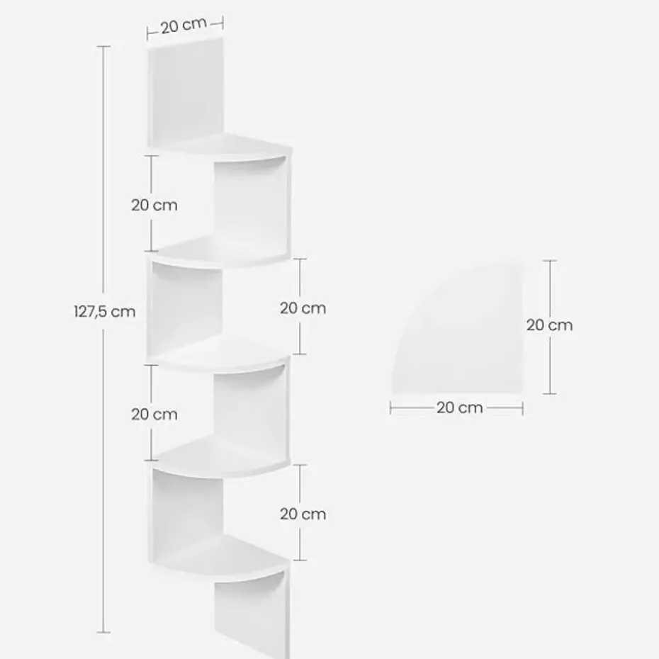 Parya Home Wandplank - 5 planken - Vintage - Wit