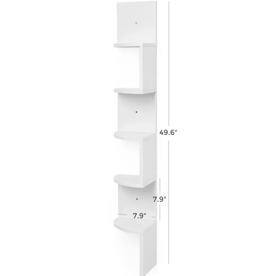 Parya Home Wandplank - 5 planken - Vintage - Wit