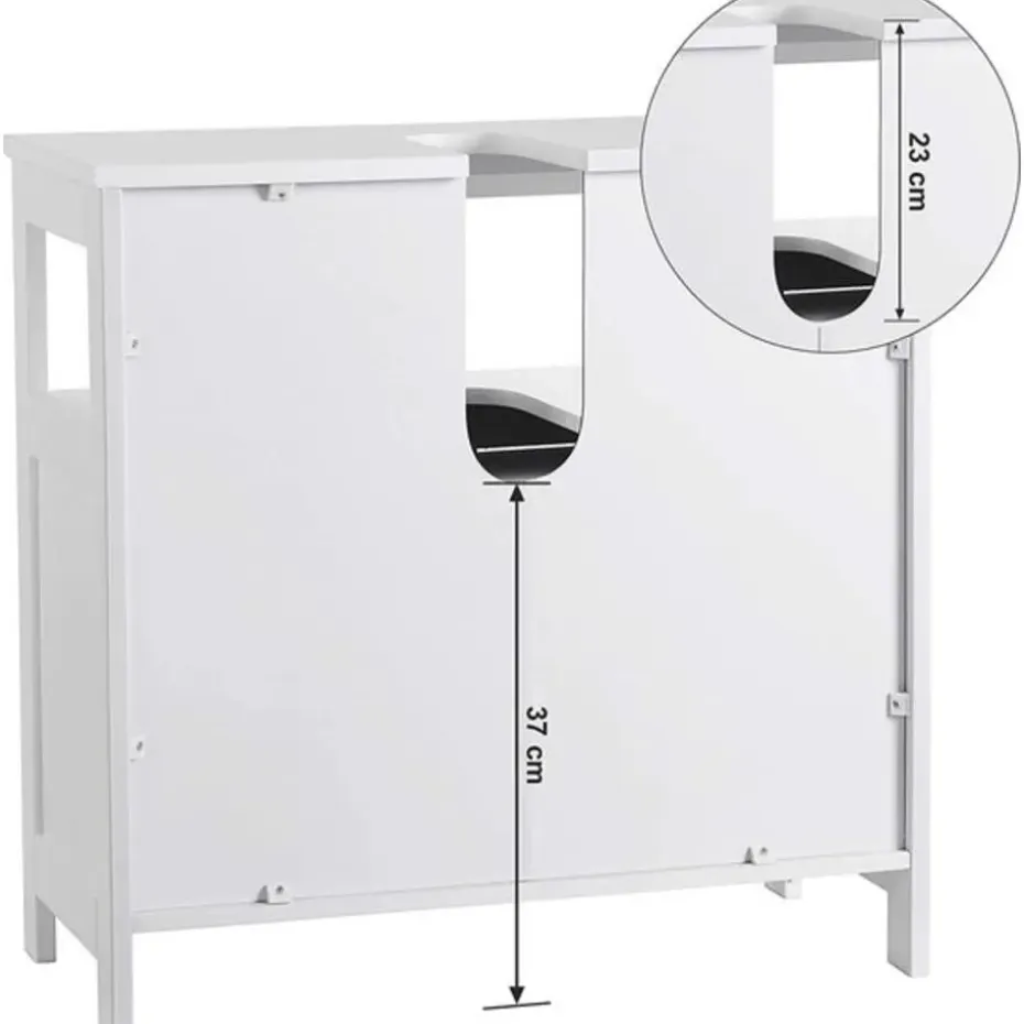 Parya Home Wastafelonderkast, zonder wastafel, veel opslag, wit