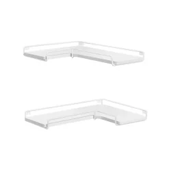 Parya Home zwevende planken, set van 2, L-vormige hoekplanken