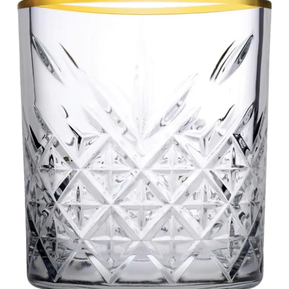 Pasabahce Tumbler met gouden rand Timeless 35.5 cl - Transparant Goud 4 stuk(s)