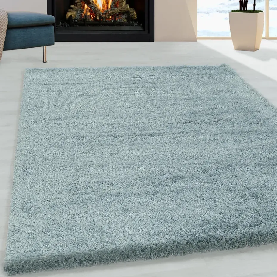 Pearl Soft Hoogpolig Vloerkleed Blauw - 120x170 CM
