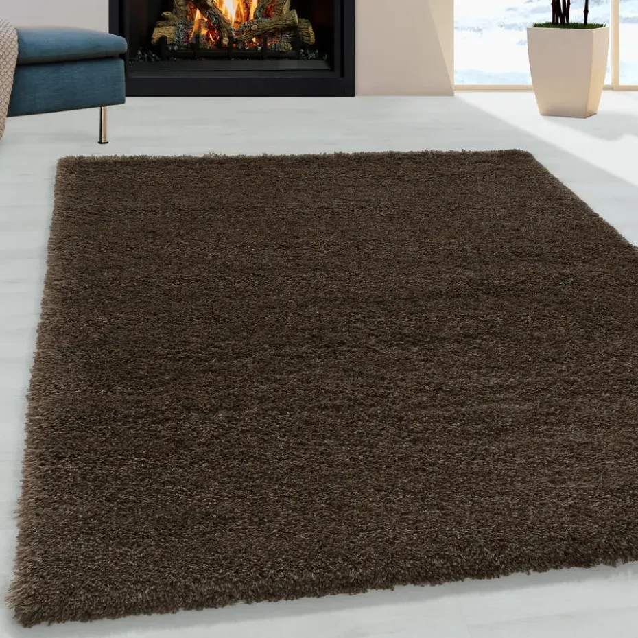 Pearl Soft Hoogpolig Vloerkleed Bruin - 160x230 CM