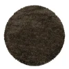 Pearl Soft Rond Hoogpolig Vloerkleed Bruin - 160 CM ROND