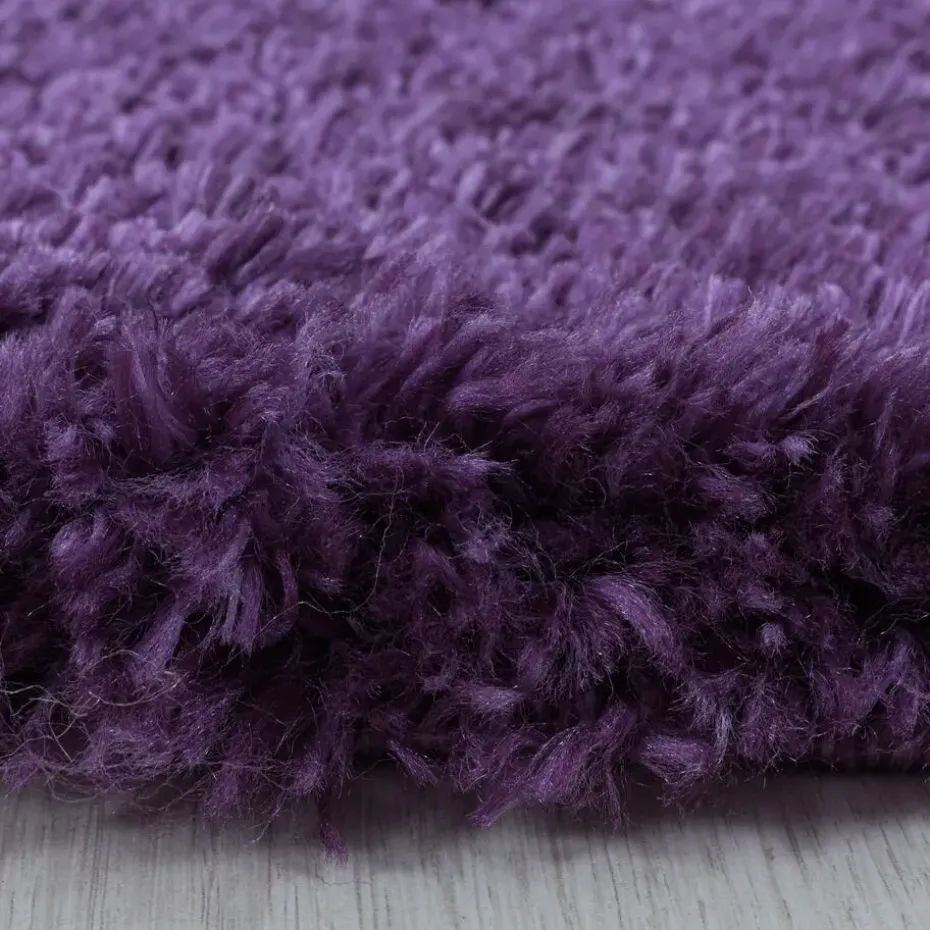 Pearl Soft Rond Hoogpolig Vloerkleed Paars / Lila - 120 CM ROND