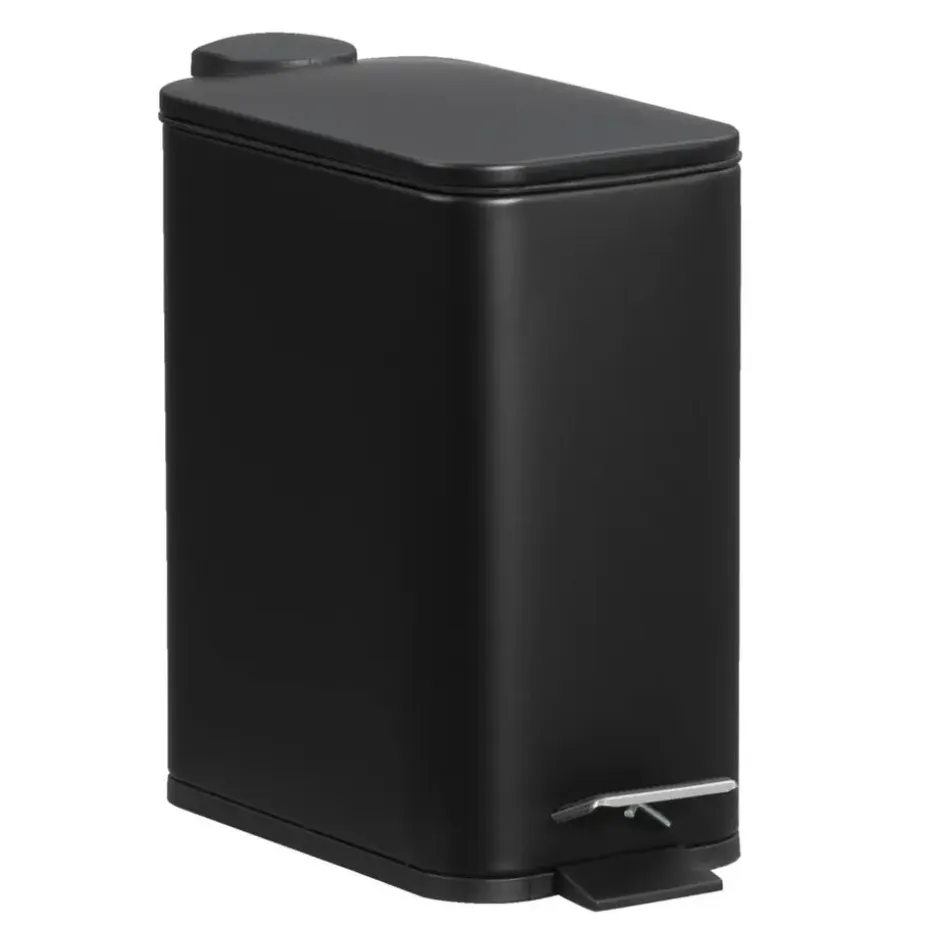 Pedaalemmer Slim - 5 liter - zwart - 28,9x14x28,3 cm