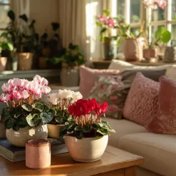 Perzisch cyclaam - Set van 3 - Cyclamen persicum - Hoogte 10-20cm - ⌀9cm