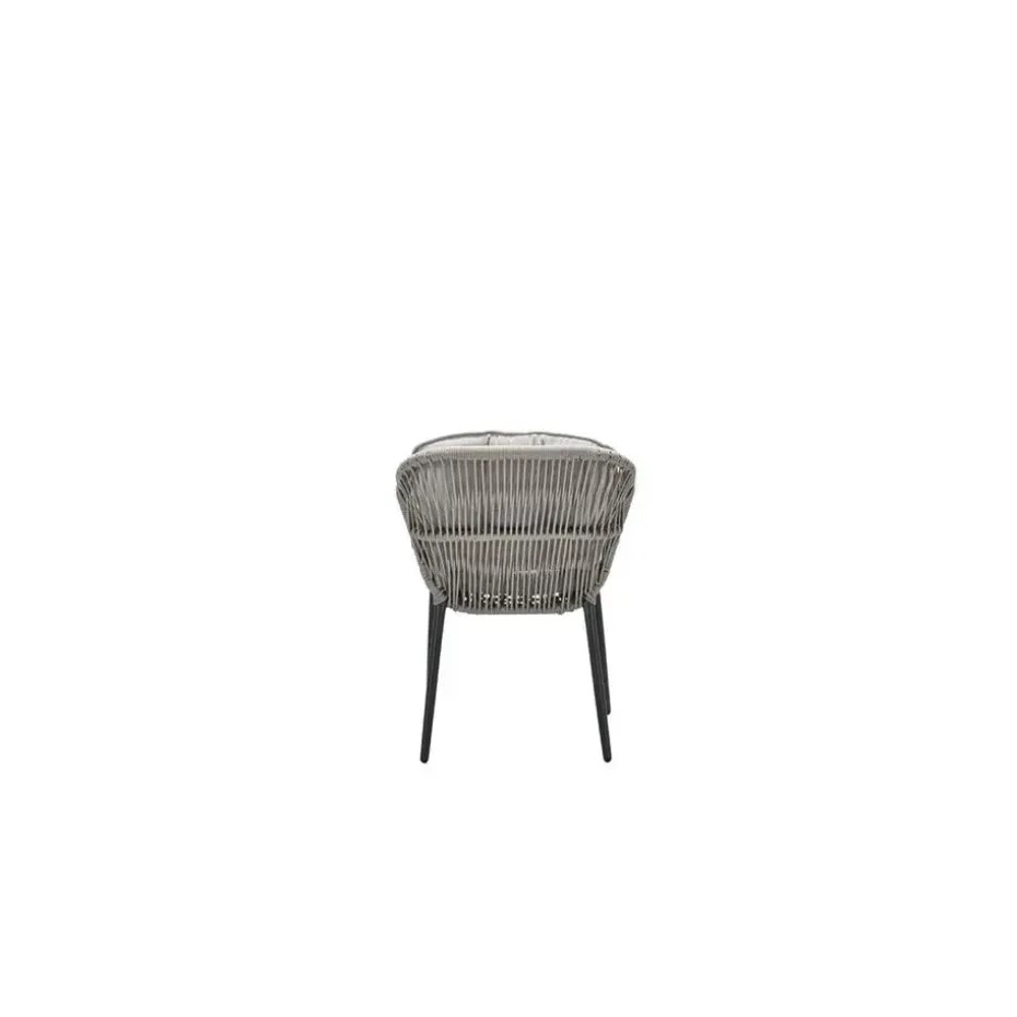 Pescara dining fauteuil - carbon black - rope taupe - desert sand