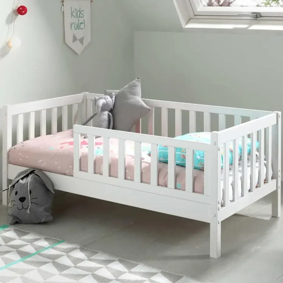 Peuterbed Petronille 70 x 140cm dennenhout - wit