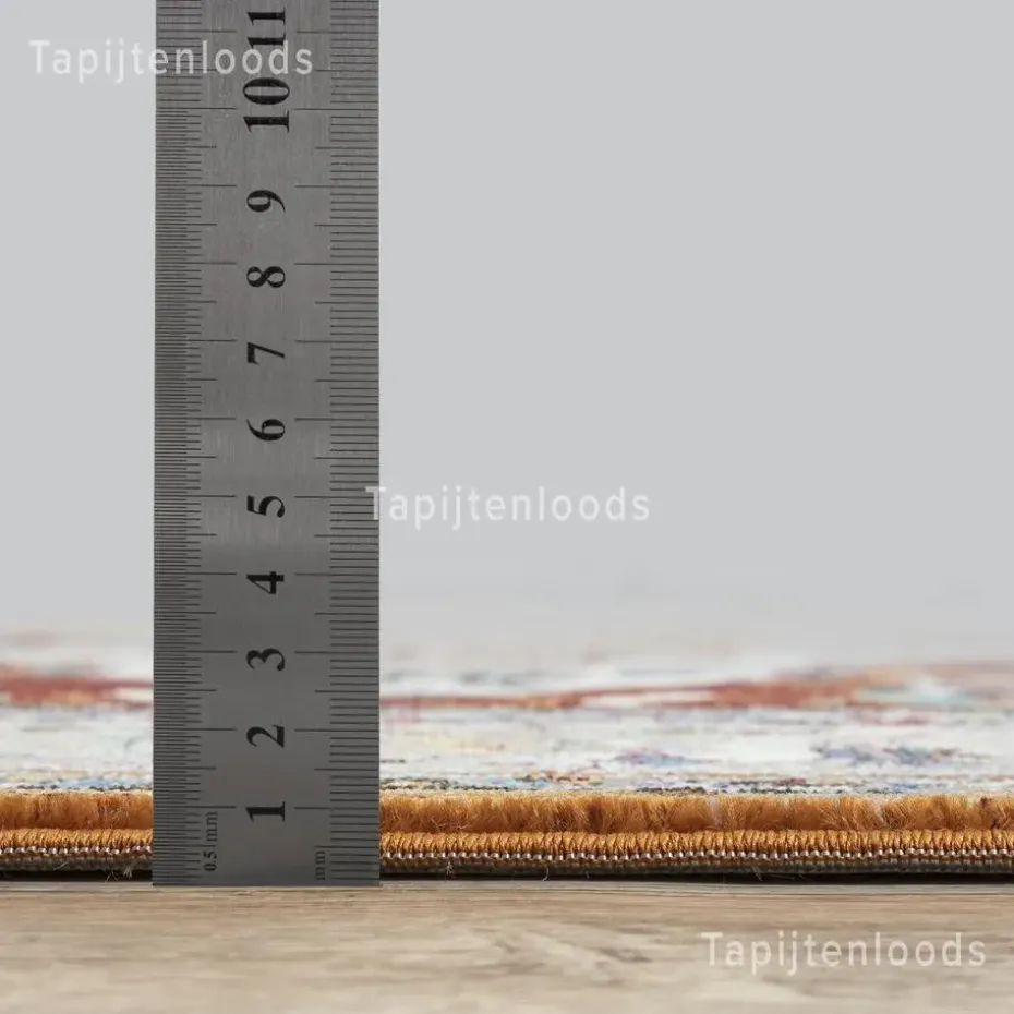 Picasso Castana Vintage Rond Vloerkleed Terra / Multi Laagpolig - 200 CM ROND