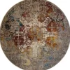 Picasso Feraghan Vintage Rond Vloerkleed Multi / Beige Laagpolig - 200 CM ROND