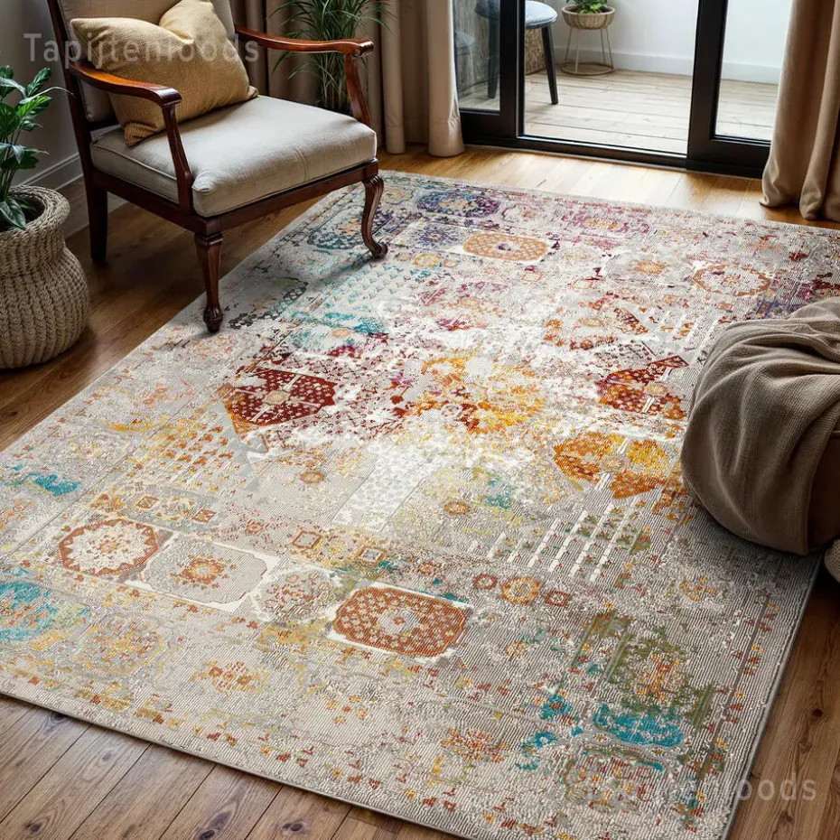 Picasso Feraghan Vintage Vloerkleed Multi / Beige Laagpolig - 240x340 CM