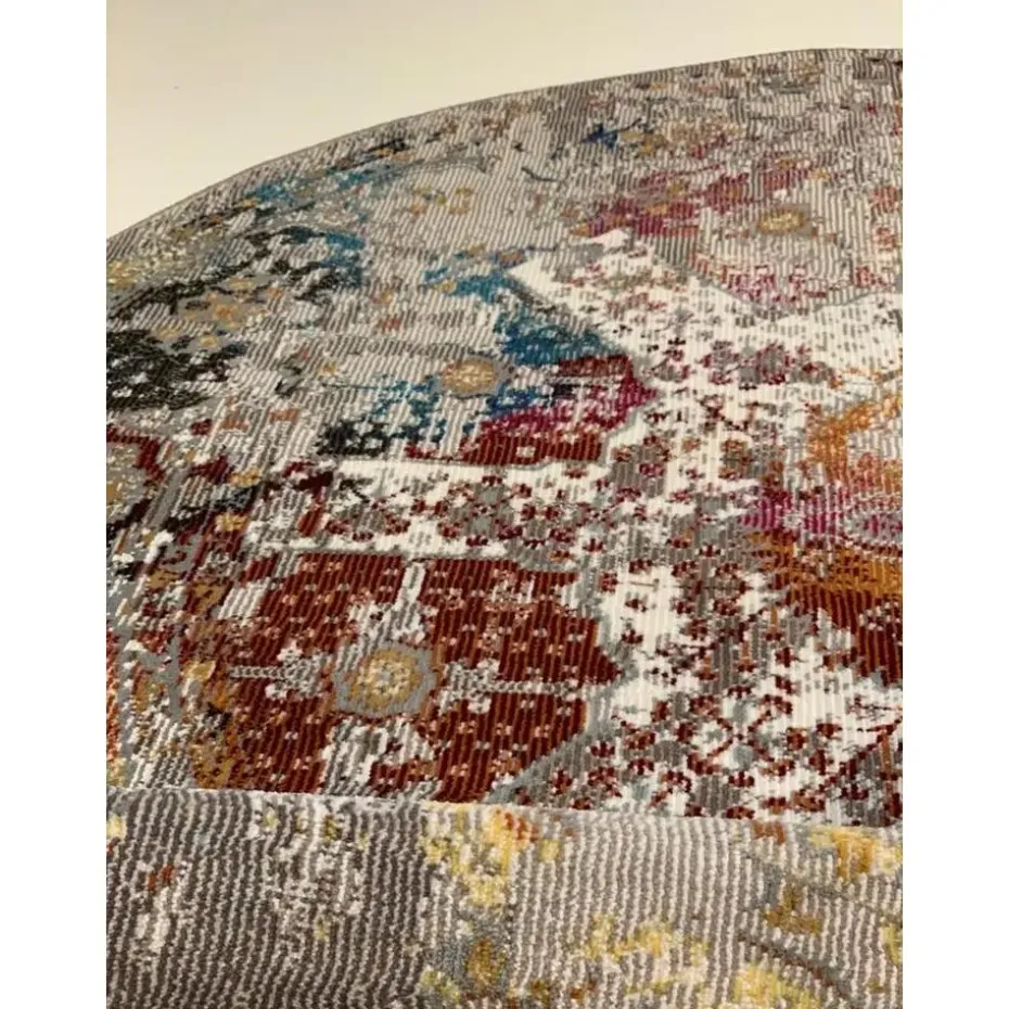 Picasso Feraghan Vintage Rond Vloerkleed Multi / Beige Laagpolig - 133 CM ROND