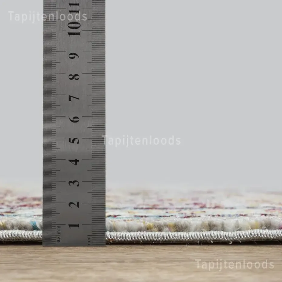 Picasso Keshan Vintage Rond Vloerkleed Multi / Beige Laagpolig - 200 CM ROND