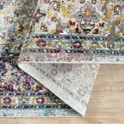 Picasso Keshan Vintage Rond Vloerkleed Multi / Beige Laagpolig - 160 CM ROND